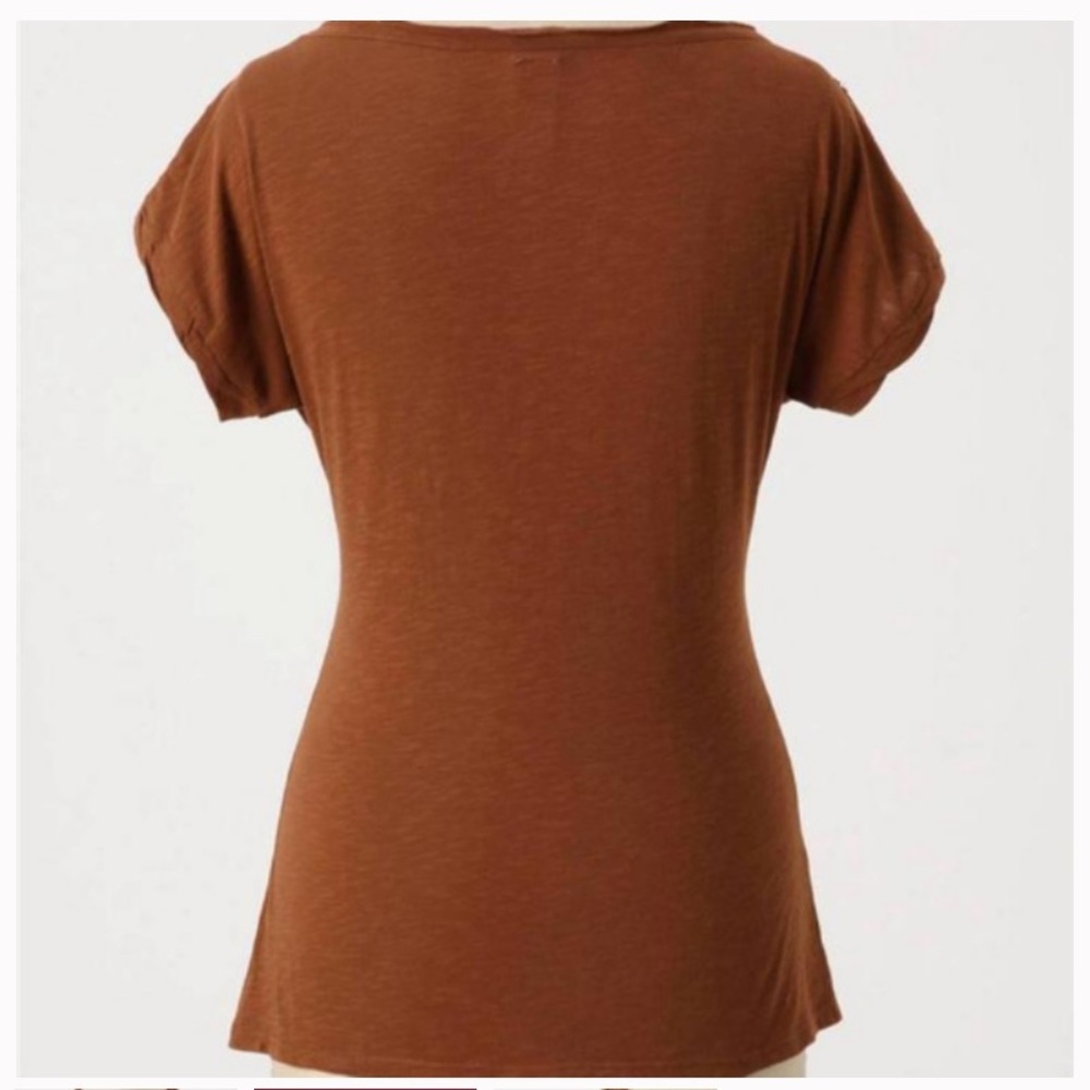 Anthro C. Keer Ribbon Embroidered Floral Beaded Embellished T-Shirt Tee Shirt - Picture 4 of 11
